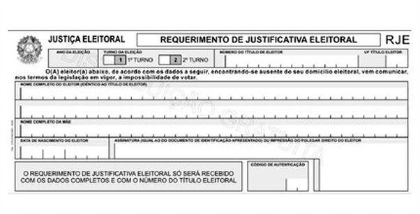 requerimento de justificativa eleitoral