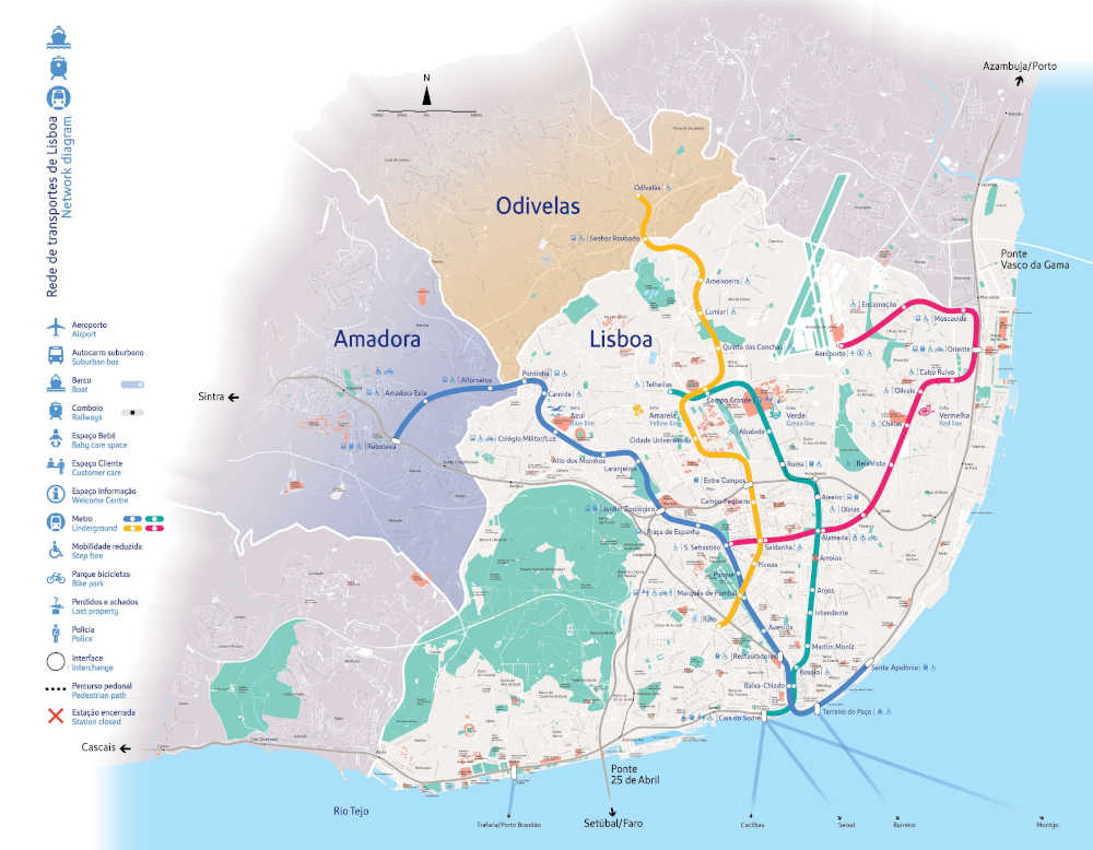 mapa metrô lisboa