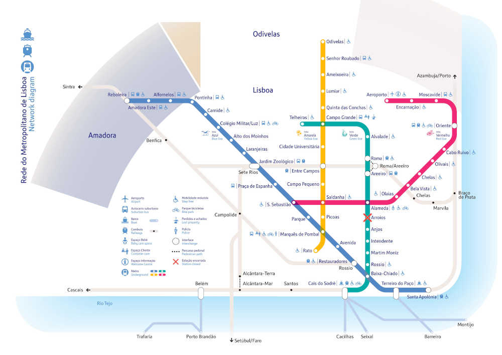 mapa metrô lisboa