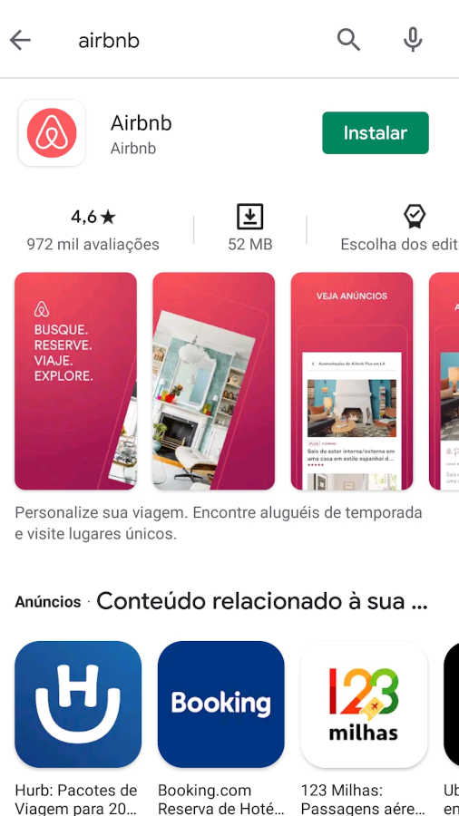aplicativos de viagem airbnb