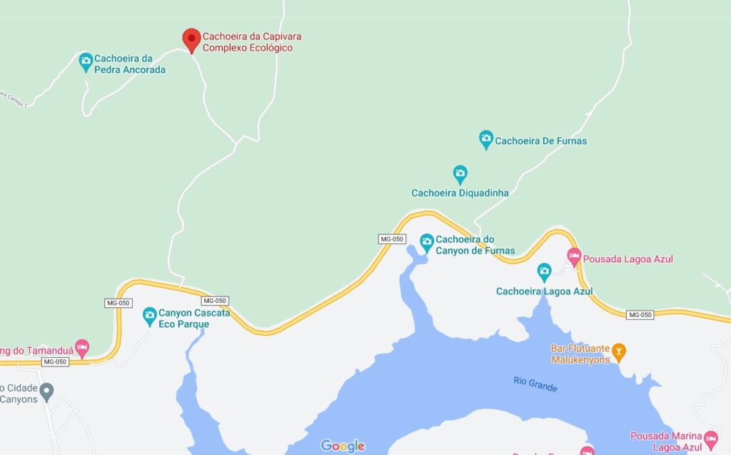 mapa cachoeira da capivara